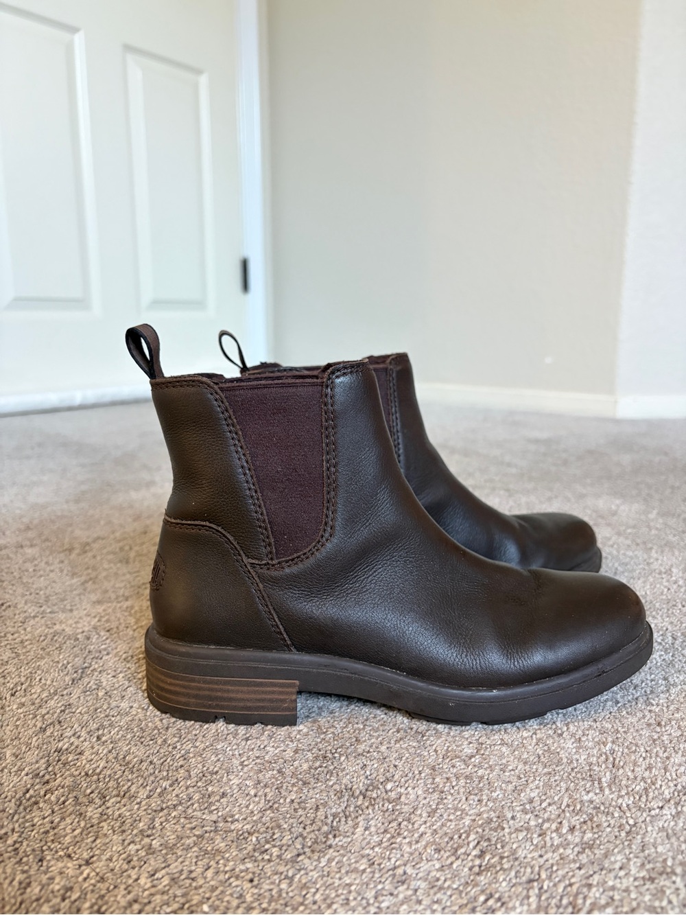 UGG Genuine Leather Dark Brown Harrison Chelsea Boots